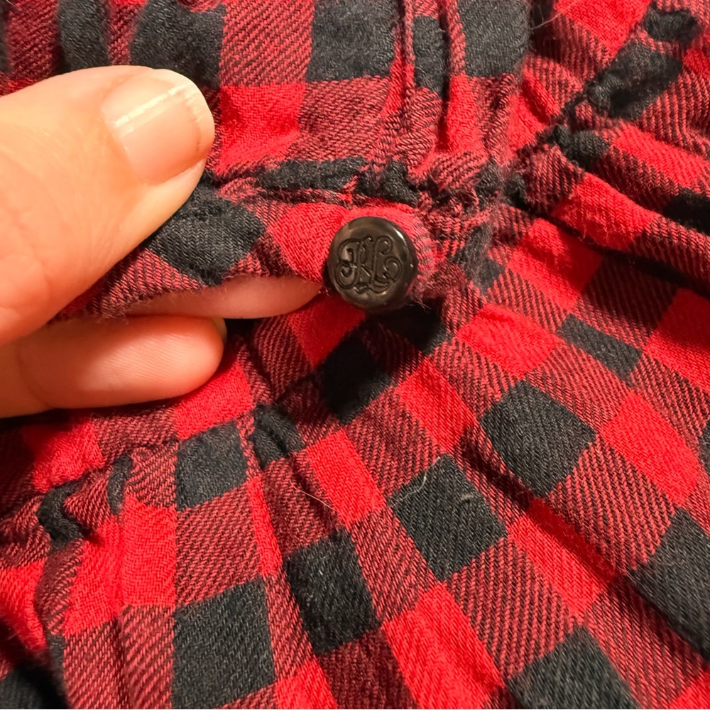 Ralph Lauren Baby 12 Month Buffalo Plaid Dress Red/Black Embordered Pony Luxury - Picture 4 of 6